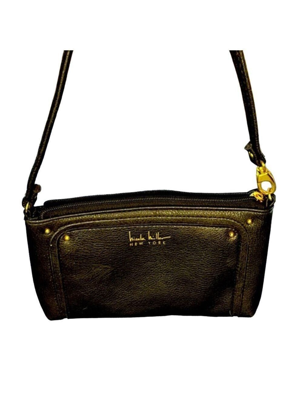 Nicole Miller Wristlet Clutch Wallet, 8" x 5”Thin Leather, 8 card & 3 long slots